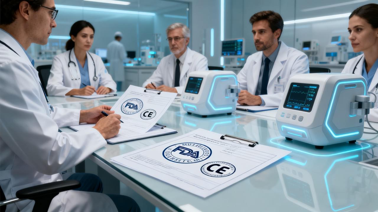 FDA 및 CE 인증 준수 장비를 분석하는 의료기기 조달팀