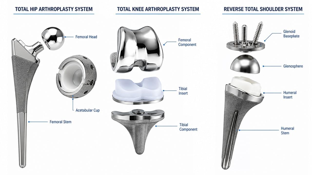 Home 9 Hip implant knee implant shoulder implant comparison joint replacement systems overview
