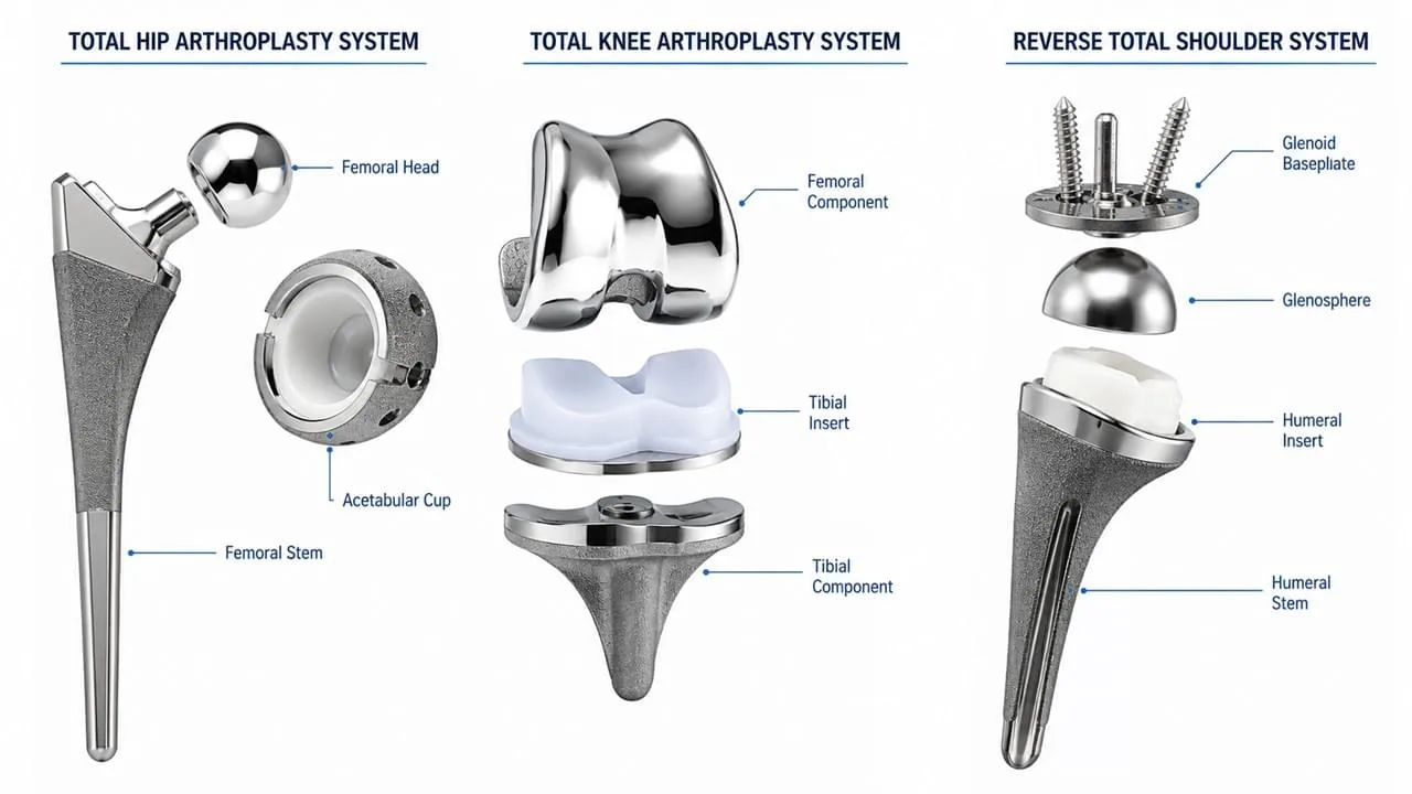 Home 9 Hip implant knee implant shoulder implant comparison joint replacement systems overview