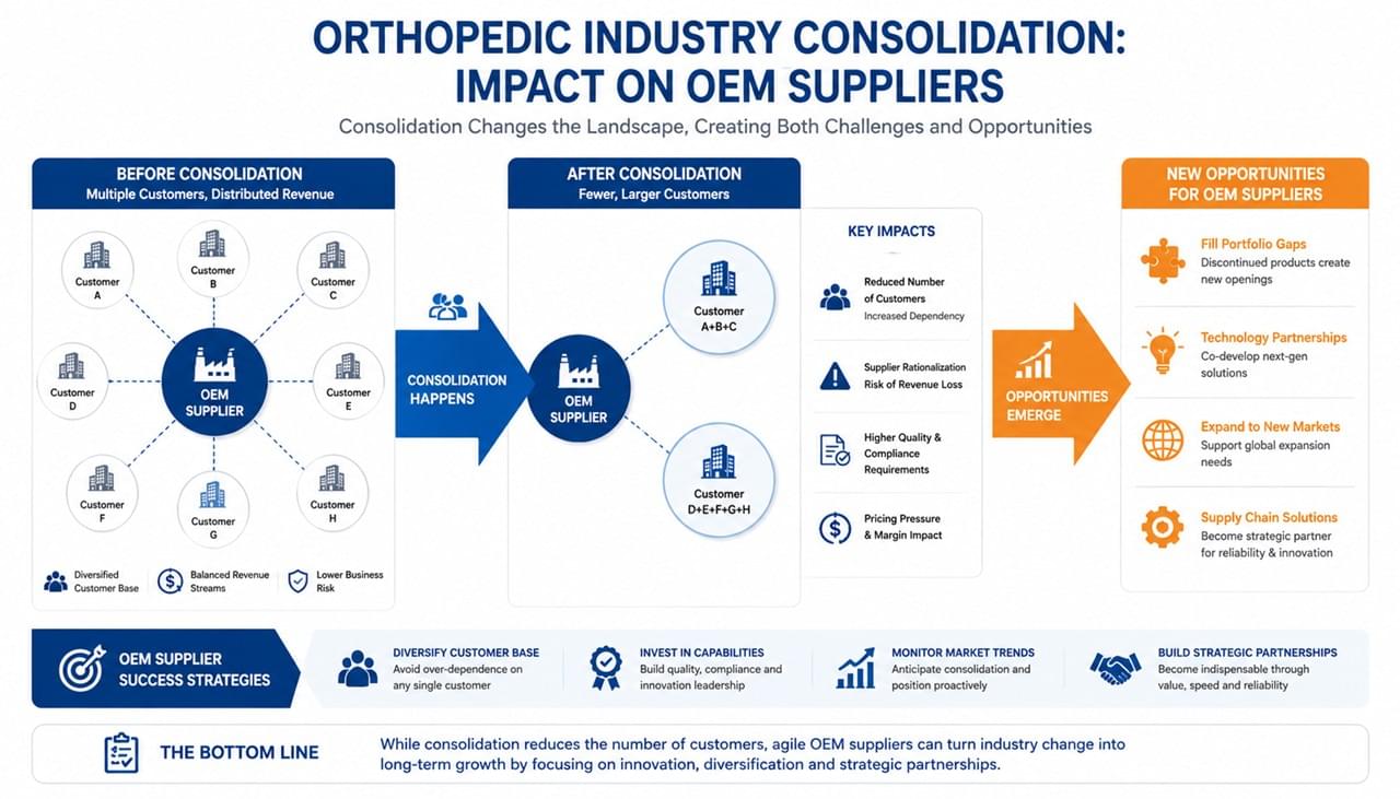 Orthopedic industry consolidation impact on OEM suppliers customer concentration opportunities