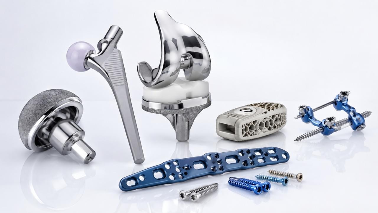 Orthopedic implants complete product family hip knee spine trauma types overview