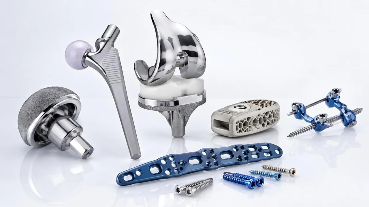 Orthopedic implants complete product family hip knee spine trauma types overview