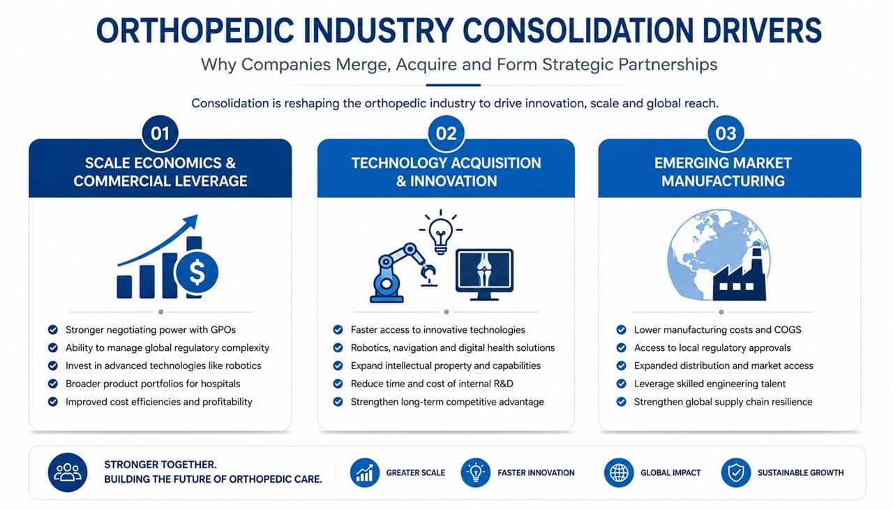 Orthopedic industry consolidation drivers scale technology acquisition market expansion
