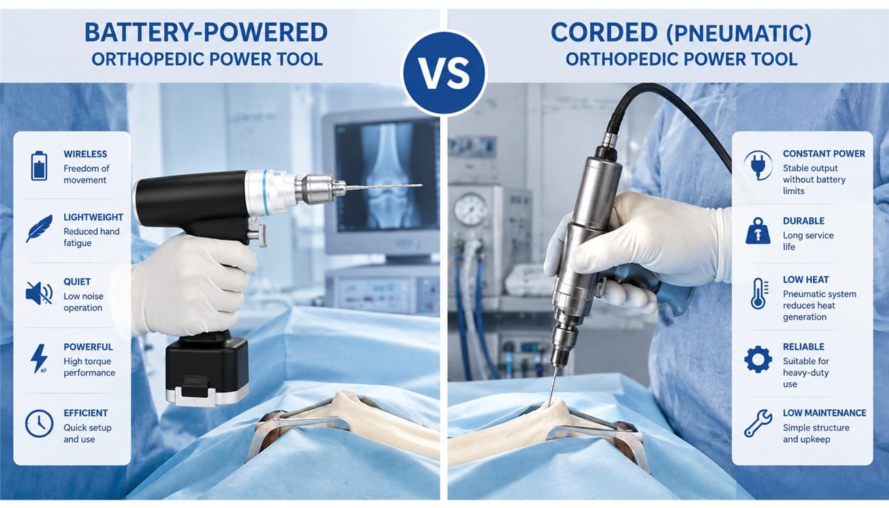 Orthopedic Surgical Power Tools Decoded: 6 Vital Types Every OR Must Master 2 Battery powered vs corded orthopedic surgical power tools comparison performance mobility
