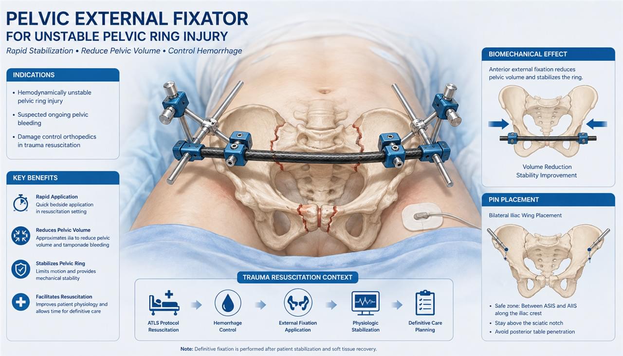 Pelvic external fixator unstable pelvic ring injury hemorrhage control trauma