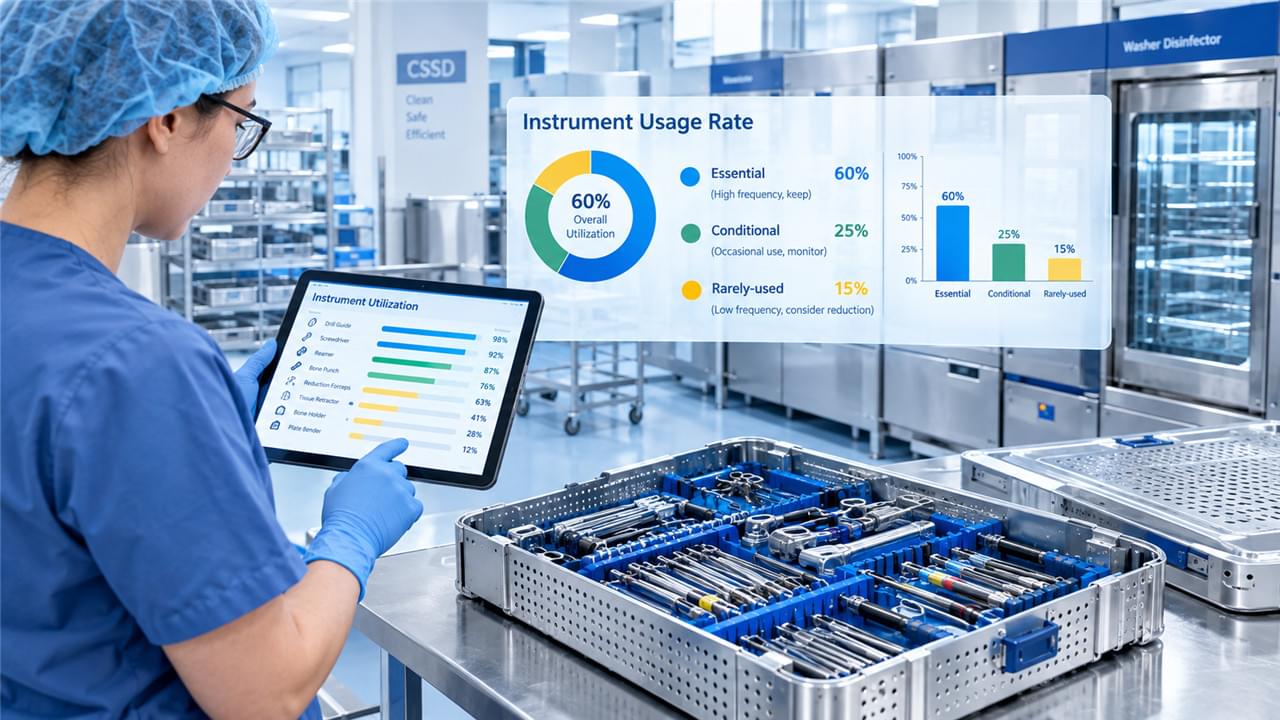 Orthopedic Instrument Configuration Decoded: 7 Proven Ways to Cut Kit Costs Without Cutting Corners 1 Instrument utilization analysis for orthopedic instrument configuration with usage rate chart