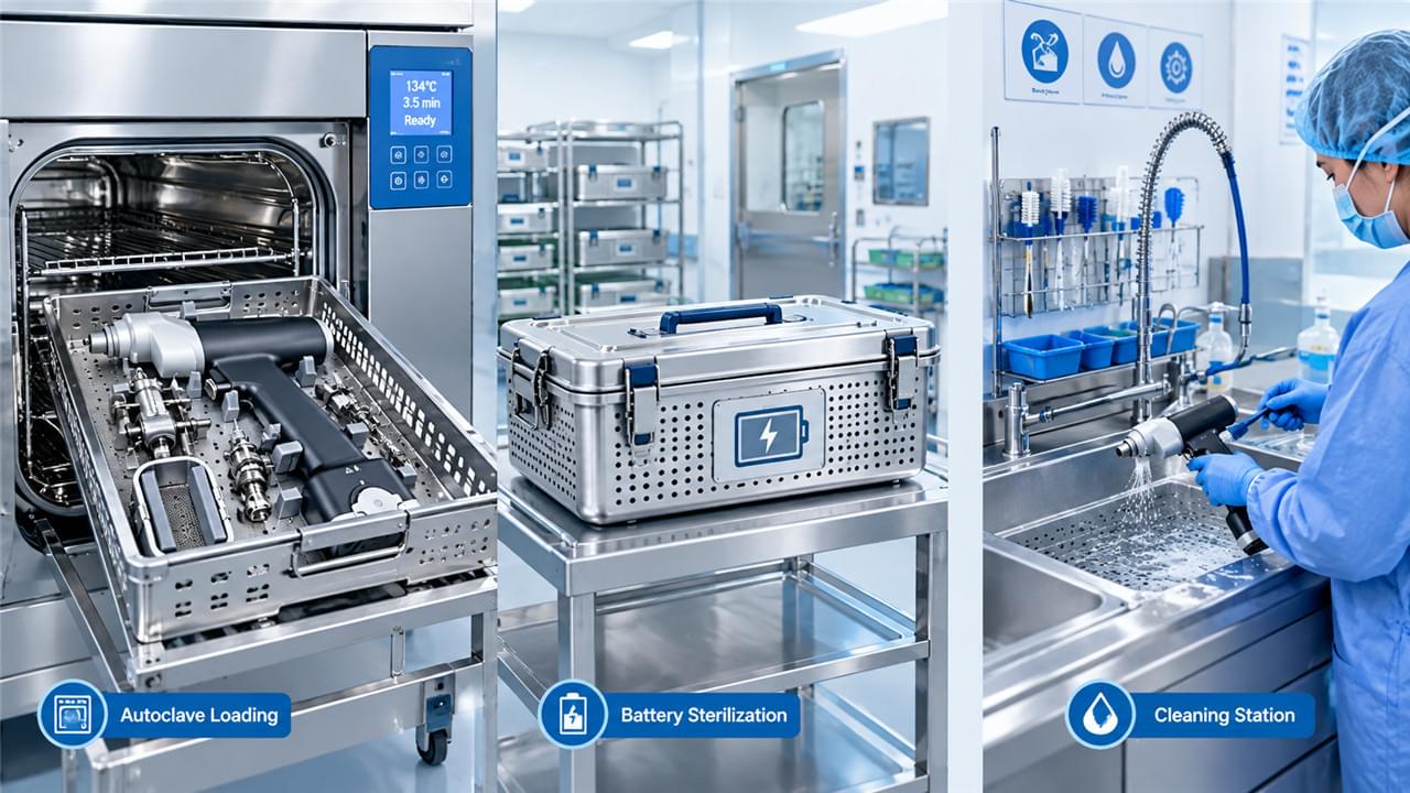 Home 9 Orthopedic power tool sterilization autoclave CSSD cleaning maintenance process